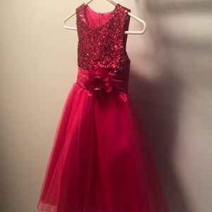 Pink sequin mesh tulle dress. Size 7-8.  NWOT